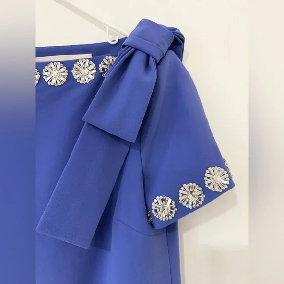 CAROLINA HERRERA Crystal-Trim Boatneck Column Gown With Shoulder Bows Maxi Dress - Picture 6 of 15